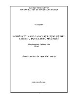 tóm tắt luận văn thạc sĩ kỹ thuật   NGHIÊN cứu NÂNG CAO CHẤT LƯỢNG hệ điều CHỈNH tự ĐỘNG tần số máy PHÁT 