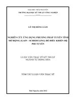 tóm tắt luận văn thạc sĩ kỹ thuật   NGHIÊN cứu ỨNG DỤNG PHƯƠNG PHÁP TUYẾN TÍNH mở RỘNG (GAIN   SCHEDULING) để điều KHIỂN hệ PHI TUYẾN 