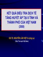 KẾT QUẢ ĐIỀU TRA DỊCH TỄ TĂNG HUYẾT ÁP TẠI 8 TỈNH VÀ THÀNH PHỐ CỦA VIỆT NAM (2008)