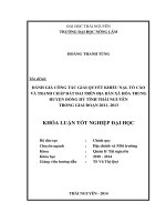 Đánh giá công tác giải quyết khiếu nại, tố cáo và tranh chấp đất đai trên địa bàn xã hóa trung huyện đồng hỷ tỉnh thái nguyên trong giai đoạn 2011  2013