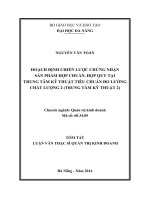 Hoạch định chiến lược chứng nhận sản phẩm hợp chuẩn, hợp quy tại trung tâm kỹ thuật tiêu chuẩn đo lường chất lượng 2(trung tân kỹ thuật 2)