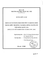 Khảo sát sử dụng dịch truyền và kháng sinh trong điều trị bỏng tại khoa bỏng người lớn viện bỏng quốc gia