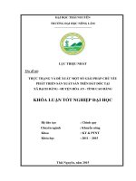 Thực trạng và đề xuất một số giải pháp chủ yếu phát triển sản xuất sắn trên đất dốc tại xã bạch đằng   huyện hòa an   tỉnh cao bằng