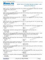 Dạng toán về nồng độ dung dịch