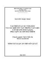 VAI TRÒ của các tâm, bẫy và các KHUYẾT tật TRONG vật LIỆU lân QUANG dài caal2o4 PHA tạp các ION đất HIẾM (TT)
