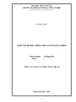 tóm tắt luận văn thạc sĩ kỹ thuật   THIẾT kế bộ điều KHIỂN TRÊN cơ sở MẠNG NƠRON 