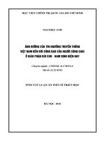 Ảnh hưởng của tín ngưỡng truyền thống việt nam đến đời sống đạo của người công giáo ở giáo phận bùi chu   nam định hiện nay (TT) 