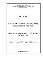tóm tắt luận văn thạc sĩ kỹ thuật  NGHIÊN cứu GIẢM tổn THẤT điện NĂNG TRÊN lưới PHÂN PHỐI điện 