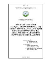 Đánh giá tình hình sử dụng kháng sinh điều trị nhiễm trùng bàn chân ở bệnh nhân đái tháo đường tại khoa nội tiết và đái tháo đường bệnh viện bạch mai