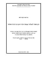 tóm tắt luận văn thạc sĩ kỹ thuật   NÂNG CAO độ TIN cậy lưới điện PHÂN PHỐI BẰNG THIẾT bị tự ĐỘNG ĐÓNG lặp lại 