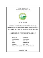 Đánh giá vai trò của khuyến nông trong quá trình xây dựng nông thôn mới tại xã minh ngọc huyện bắc mê tỉnh hà giang giai đoạn 2012   2014 