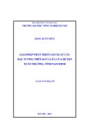 Giải pháp phát triển sản xuất cây đậu tương trên đất 2 lúa của huyện xuân trường, tỉnh nam định