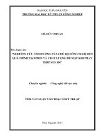 tóm tắt luận văn thạc sĩ kỹ thuật “NGHIÊNN cứu ẢNH HƯỞNG của CHẾ độ CÔNG NGHỆ đến QUÁ TRÌNH tạo PHOI và CHẤT LƯỢNG bề mặt KHI PHAY THÉP SUS 304” 