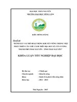 Đánh giá vai trò hoạt động khuyến nông trong việc phát triển cây chè cành trên địa bàn xã tân cương   thành phố thái nguyên   tỉnh thái nguyên  