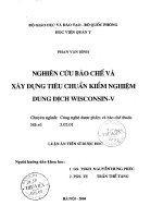Nghiên cứu bào chế và xây dựng tiêu chuẩn kiểm nghiệm dung dịch wisconsin  v