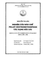 Nghiên cứu bào chế pellet dextromethorphan tác dụng kéo dài
