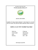 Nghiên cứu hoạt động sinh kế và thu nhập của người dân xã ngọc côn, huyện trùng khánh, tỉnh cao bằng 