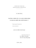 Ngưỡng chính tắc của hàm chỉnh hình và hàm đa điều hòa dưới trong cn 