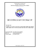 tóm tắt luận văn thạc sĩ kỹ thuật  NGHIÊN cứu NÂNG CAO CHẤT LƯỢNG điều KHIỂN hệ THỐNG điều KHIỂN mức nước BAO hơi CHO NHÀ máy NHIỆT điện 