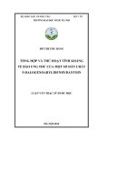Tổng hợp và thử hoạt tính kháng tế bào ung thư của một số dẫn chất 5   halogenoarylidenhydantoin