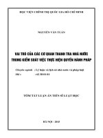 Vai trò của các cơ quan thanh tra nhà nước trong kiểm soát việc thực hiện quyền hành pháp ở việt nam (TT) 