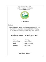 Đánh giá thực trạng nghèo theo hướng tiếp cận đa chiều và giải pháp giảm nghèo bền vững tại xã cổ lũng – huyện phú lương – tỉnh thái nguyên