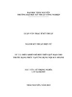 tóm tắt luận văn thạc sĩ kỹ thuật  điều KHIỂN rô bốt TRÊN QUỸ đạo CHO TRƯỚC DẠNG PHỨC tạp ỨNG DỤNG nội SUY SPLINE 