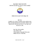 tóm tắt luận văn thạc sĩ kỹ thuật   NGHIÊN cứu NÂNG CAO KHẢ NĂNG CHỐNG mài mòn CHO bộ KHUÔN ép GẠCH mộc THÔNG tâm TRONG dây CHUYỀN sản XUẤT  vật LIỆU xây DỰNG EVA 350  