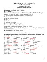 ôn thi HKI tiếng anh lớp 1 0 (with key)