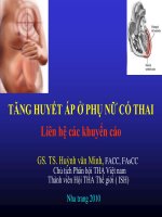 TĂNG HUYẾT ÁP Ở PHỤ NỮ CÓ THAI Liên hệ các khuyến cáo