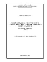 tóm tắt luận văn thạc sĩ kỹ thuật   NGHIÊN cứu, KHẮC PHỤC ẢNH HƯỞNG của VAN điều KHIỂN TRONG hệ THỐNG điều KHIỂN QUÁ TRÌNH 