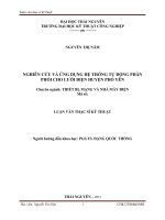 tóm tắt luận văn thạc sĩ kỹ thuật   NGHIÊN cứu và ỨNG DỤNG hệ THỐNG tự ĐỘNG PHÂN PHỐI CHO lưới điện HUYỆN PHỔ yên 