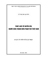 Luận án tiến sĩ Pháp luật về quyền của người chưa thành niên phạm tội ở việt nam (full)