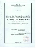 Khảo sát tình hình gặp tác dụng không mong muốn của thuốc điều trị ung thư tại khoa y học hạt nhân và ung bướu bệnh viện bạch mai