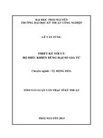 tóm tắt luận văn thạc sĩ kỹ thuật  THIẾT kế tối ưu bộ điều KHIỂN DÙNG đại số GIA tử 
