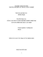 tóm tắt luận văn thạc sĩ kỹ thuật   NÂNG CAO CHẤT LƯỢNG hệ điều KHIỂN NHIỆT độ lò NUNG PHÔI NHÀ máy cán THÉP 