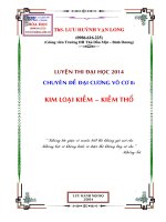 Chuyên đề kim loại kiềm và kiềm thổ