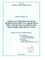 Khảo sát tình hình sử dụng meropnem trên các bệnh nhân điều trị nội trú tại bệnh viện bênh nhiệt đới trung ương