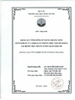 Khảo sát tình hình sử dụng kháng sinh gentamicin và amikacin trong điều trị nội khoa tại bệnh viện trung ương quân đội 108