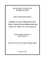 Nghiên cứu quá trình phân hủy thuốc nhuộm indanthren red FBB bằng tác nhân fe3+c2o42 H2O2VIS