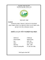 Đánh giá thực trạng và đề xuất giải pháp phát triển công tác khuyến nông tại xã phúc sơn   huyện tân yên   tỉnh bắc giang