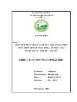 Phân tích thực trạng và đề xuất một số giải pháp phát triển kinh tế nông hộ tại xã phục linh   huyện đại từ   tỉnh thái nguyên