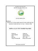 Đánh giá các hoạt động khuyến nông trên địa bàn thị trấn nghèn   huyện can lộc   tỉnh hà tĩnh