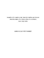 NGHIÊN CỨU CHIẾN LƯỢC TRUYỀN THÔNG QUẢNG BÁ THƯƠNG HIỆU CỦA TỔNG CÔNG TY CỔ PHẦN  MAY VIỆT TIẾN