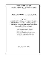 tóm tắt luận văn thạc sĩ kỹ thuật NGHIÊN cứu về TRAO đổi NHIỆT và KHỐI LƯỢNG GIỮA các PHA TRONG các QUÁ TRÌNH TRUYỀN SÓNG TRONG một số hỗn hợp CHẤT LỎNG CHỨA bọt 