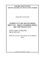 tóm tắt luận văn thạc sĩ kỹ thuật  NGHIÊN cứu hệ TRUYỀN ĐỘNG BIẾN tần – ĐỘNG cơ KHÔNG ĐỒNG bộ  CHO THANG máy 