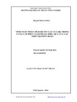Tính toán phân tích độ tin cậy của hệ thống cung cấp điện và đánh giá hiệu quả của các thiết bị phân đoạn 