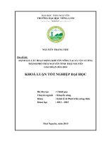 Đánh giá các hoạt động khuyến nông tại xã tân cương   thành phố thái nguyên   tỉnh thái nguyên giai đoạn 2012 2014