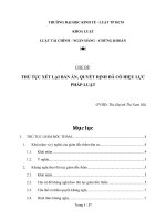 tiểu luận về thủ tục xét lại bản án, quyết định đã có hiệu lực pháp luật