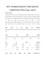 XÉT NGHIỆM KHÁNG THỂ KHÁNG STREPTOLYSIN  
